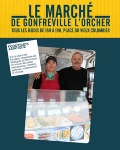 Foodtruck asiatique Sur le stand de Fengbao (originaire de Shangaï) et Dominique, on trouve des plats vietnamiens, coréens, japonais, indonésiens et chinois.
